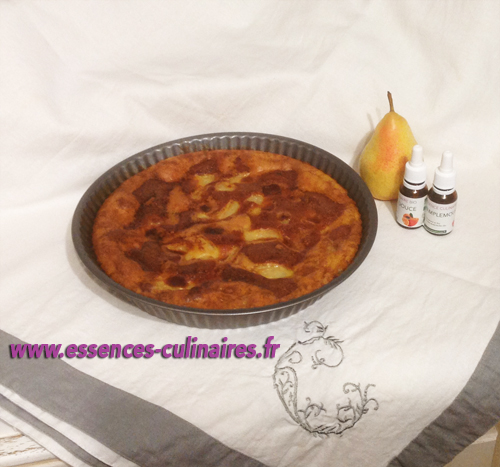 Gâteau aux poires aux huiles essentielles bio d’Orange douce et de Pamplemousse